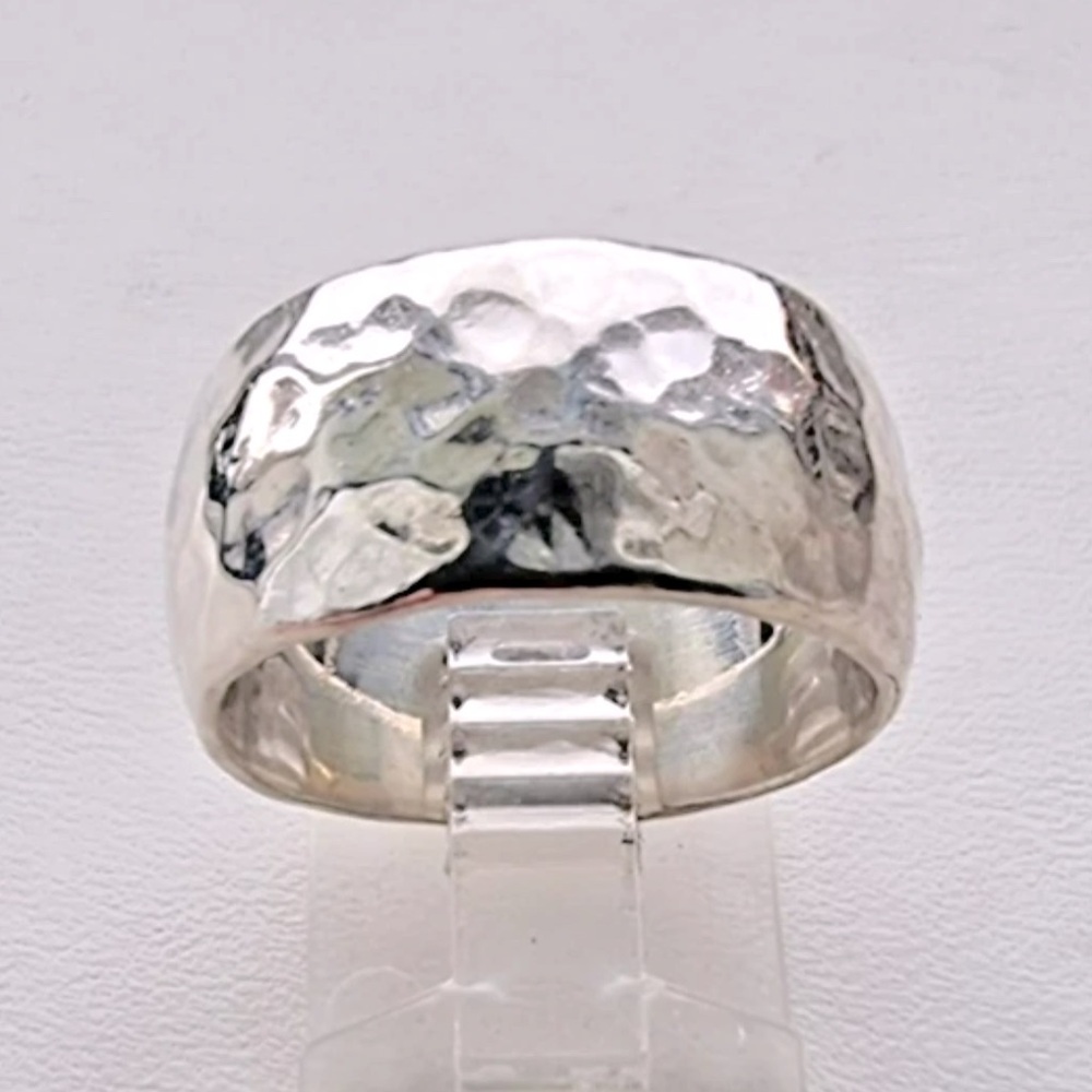 Silpada Vintage Heavy Hammered 
Sterling Silver Wide Band Ring Size 8 - Picture 7 of 8